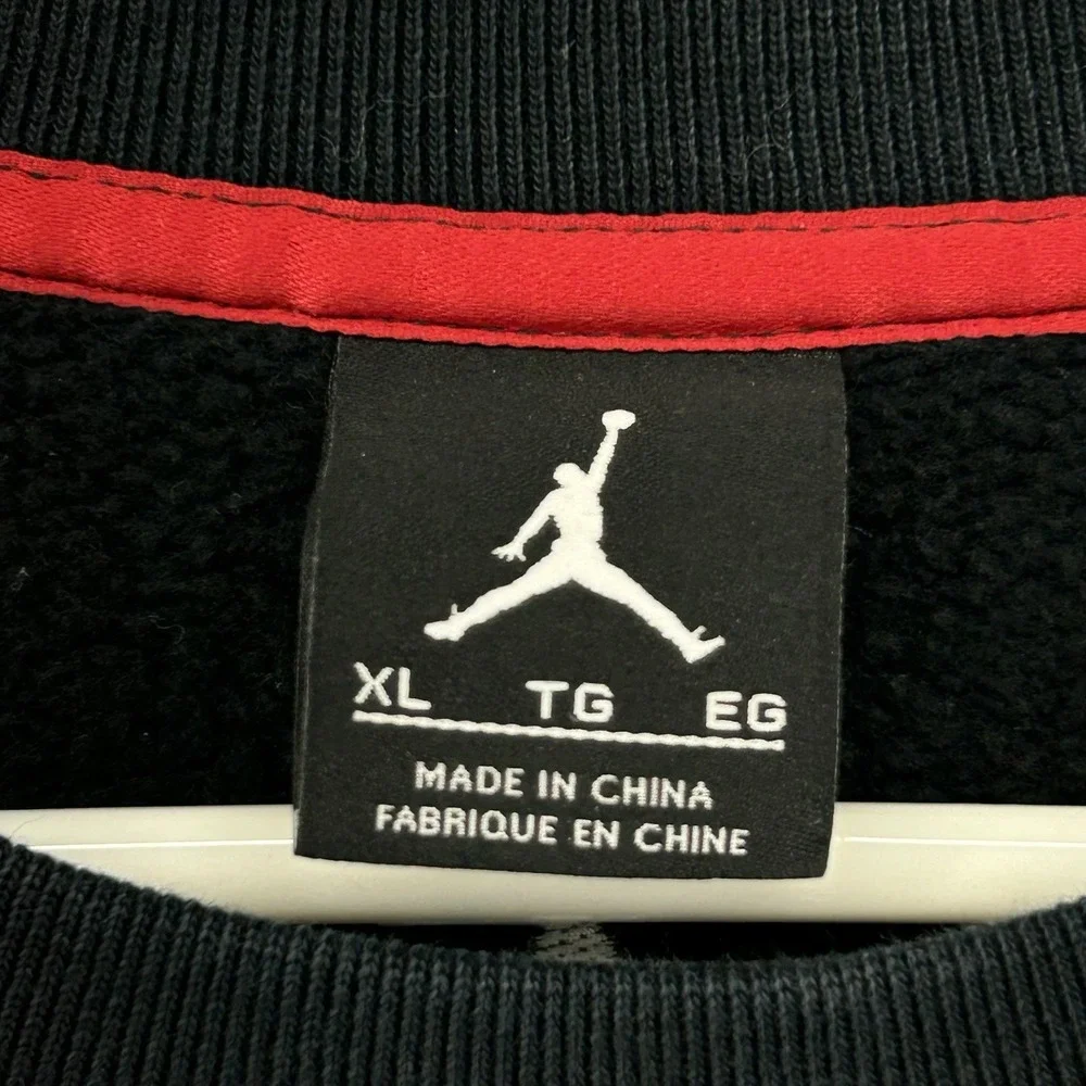 Nike Air Jorden Swearshirt Fleece Sweater Men Size XL Black Graphic‎ Print 03